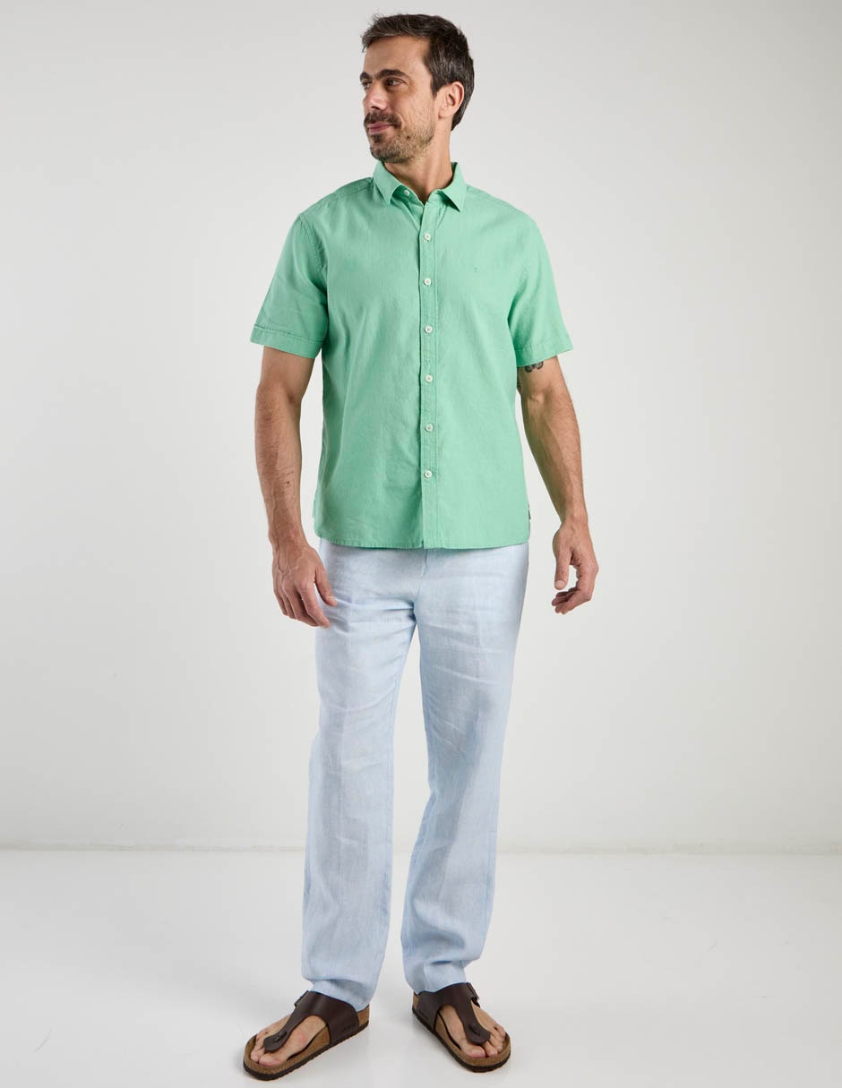 Pantalón chino slim de lino para hombre 2