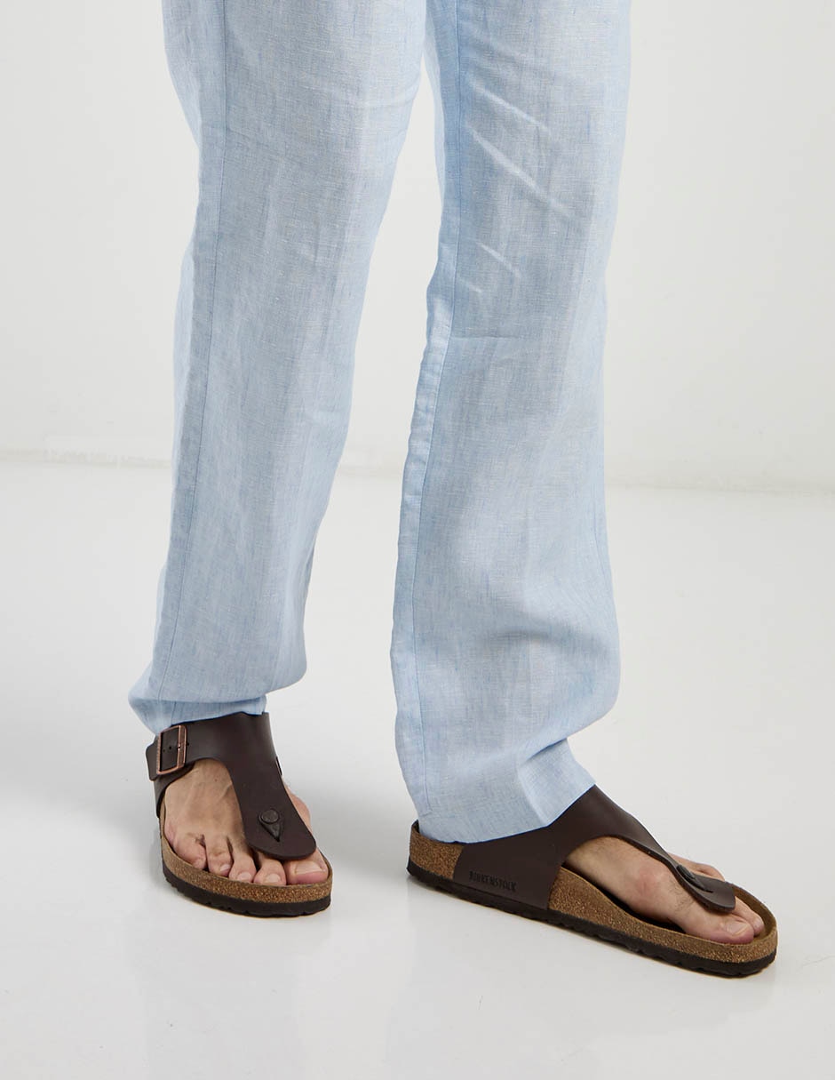 Pantalón chino slim de lino para hombre 4