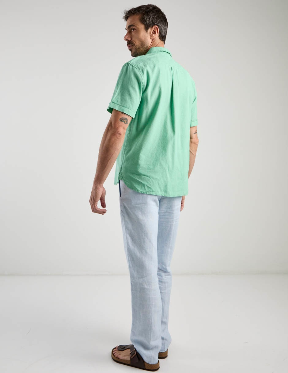 Pantalón chino slim de lino para hombre 5