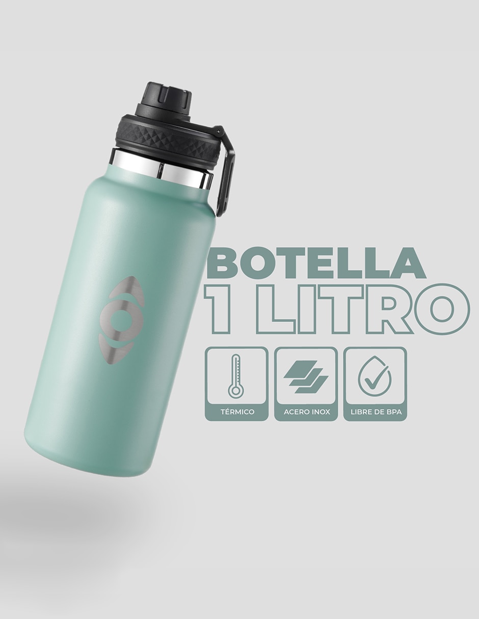 Botella de agua Droplet de acero inoxidable KABK0113 con tapa rosca 1 L