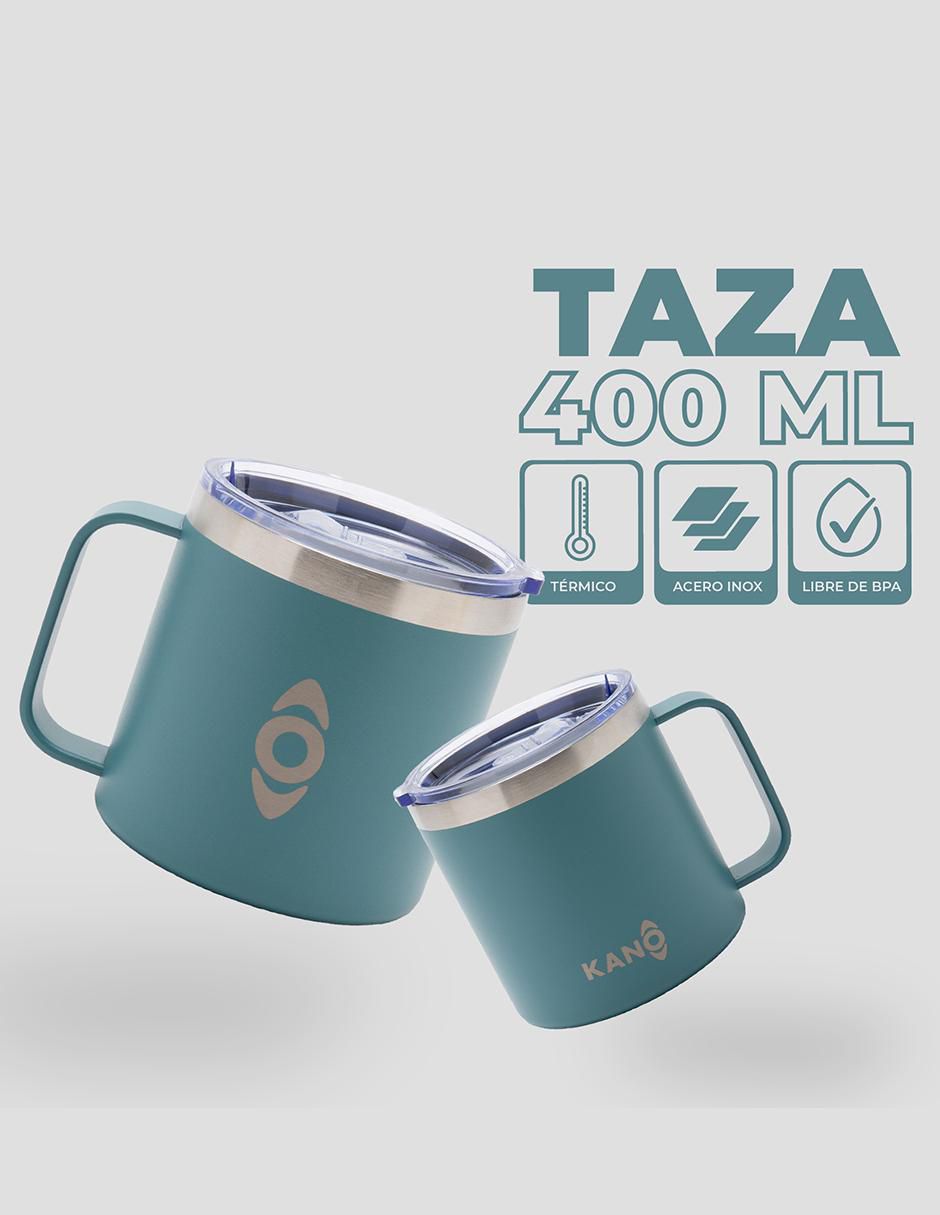 Taza térmica de acero inoxidable Tazón 400 Ml con tapa a presión 2