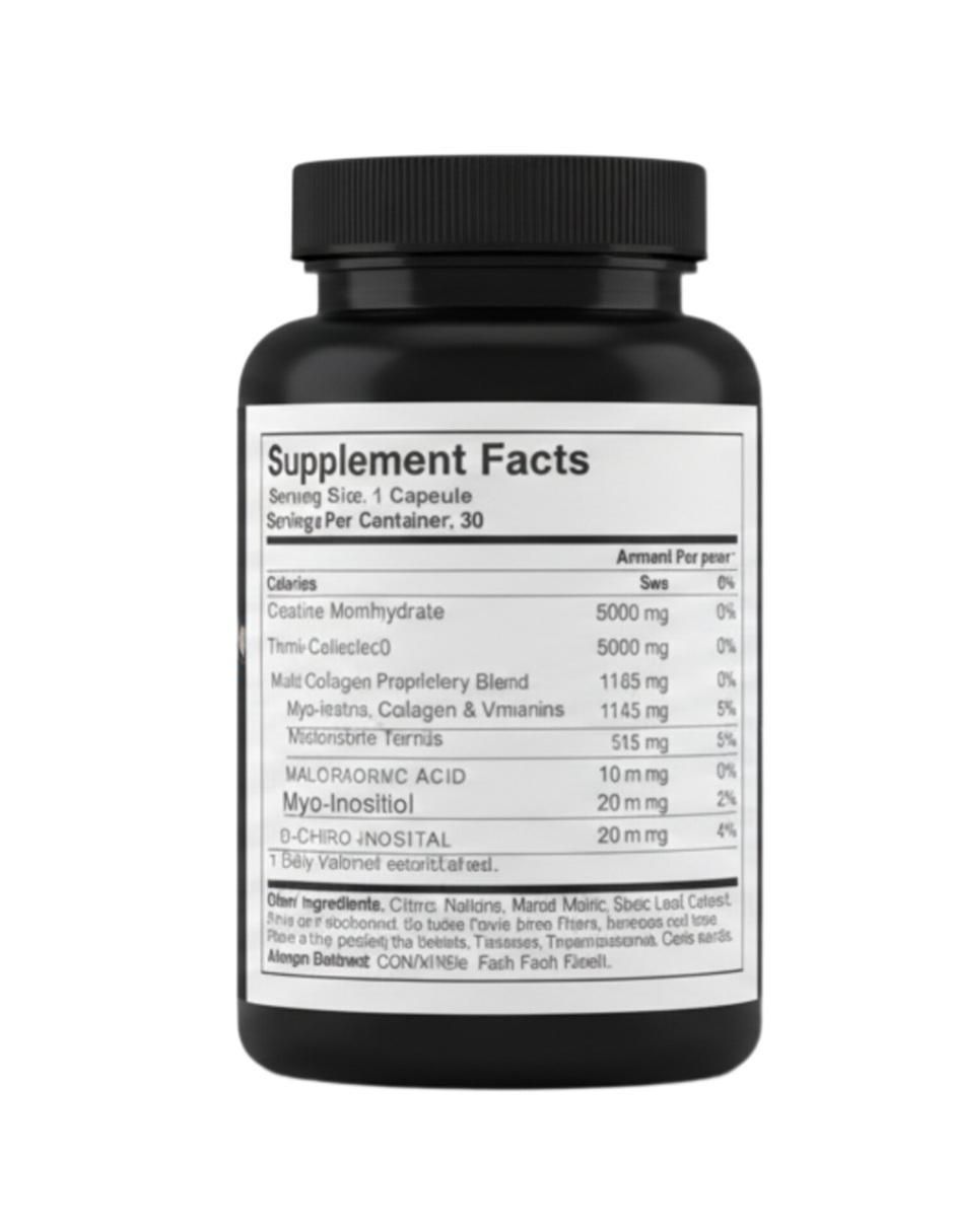 Creatinegluteo grande for women con creatina + vitaminas y aminoácidos de 30 cápsulas