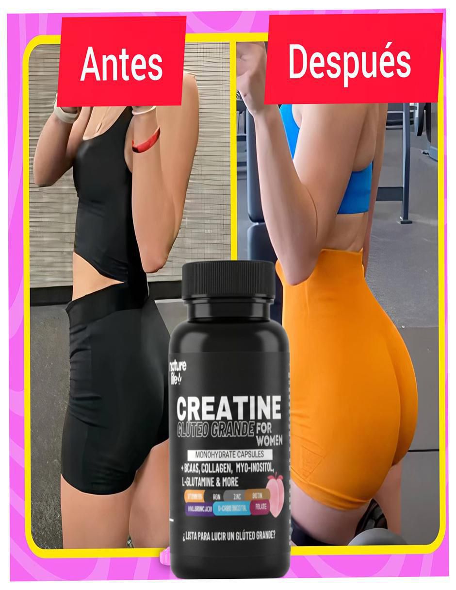 Creatinegluteo grande for women con creatina + vitaminas y aminoácidos de 30 cápsulas