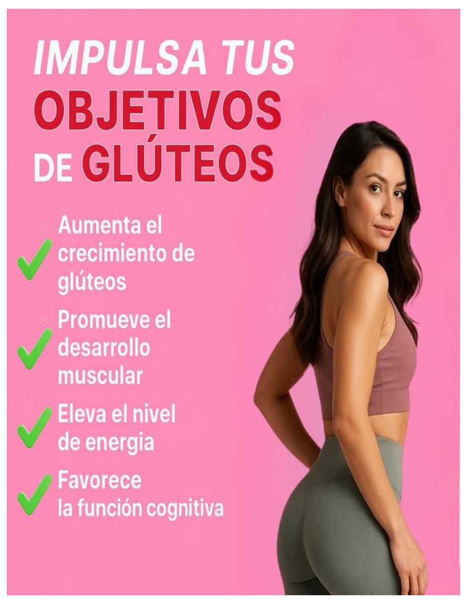 Creatinegluteo grande for women con creatina + vitaminas y aminoácidos de 30 cápsulas