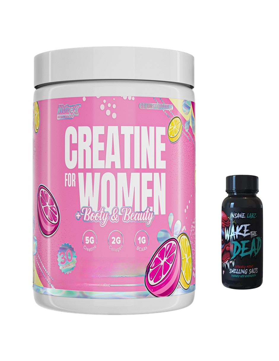 Creatina monohidratada Booty & Beauty sabor limonada rosa de 315 g