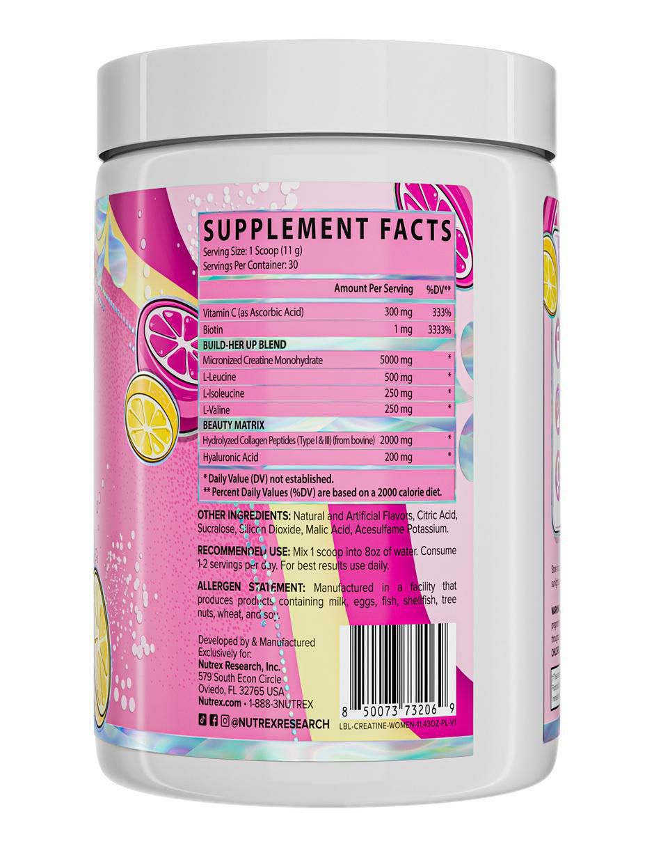 Creatina monohidratada Booty & Beauty sabor limonada rosa de 315 g 5
