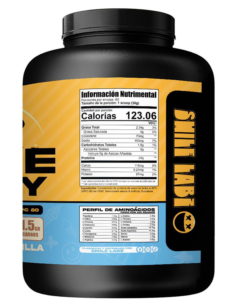 Pure whey vainilla "con" proteína de suero de leche "sabor" vainilla "de" 1.8 kg 2