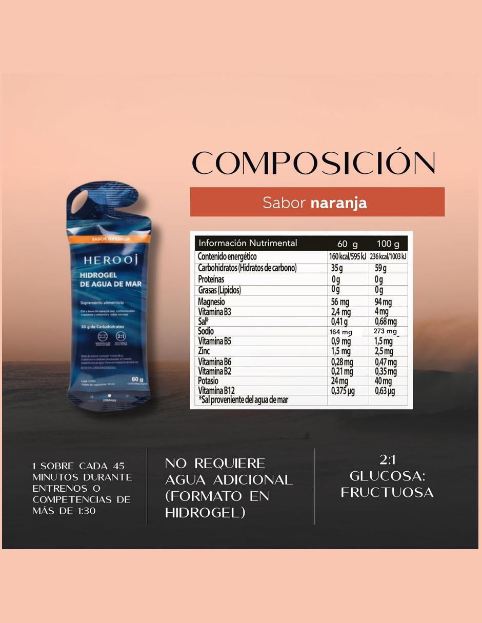 Hidrogel Sabor a Naranja con Agua de Mar con Vitamina A 2