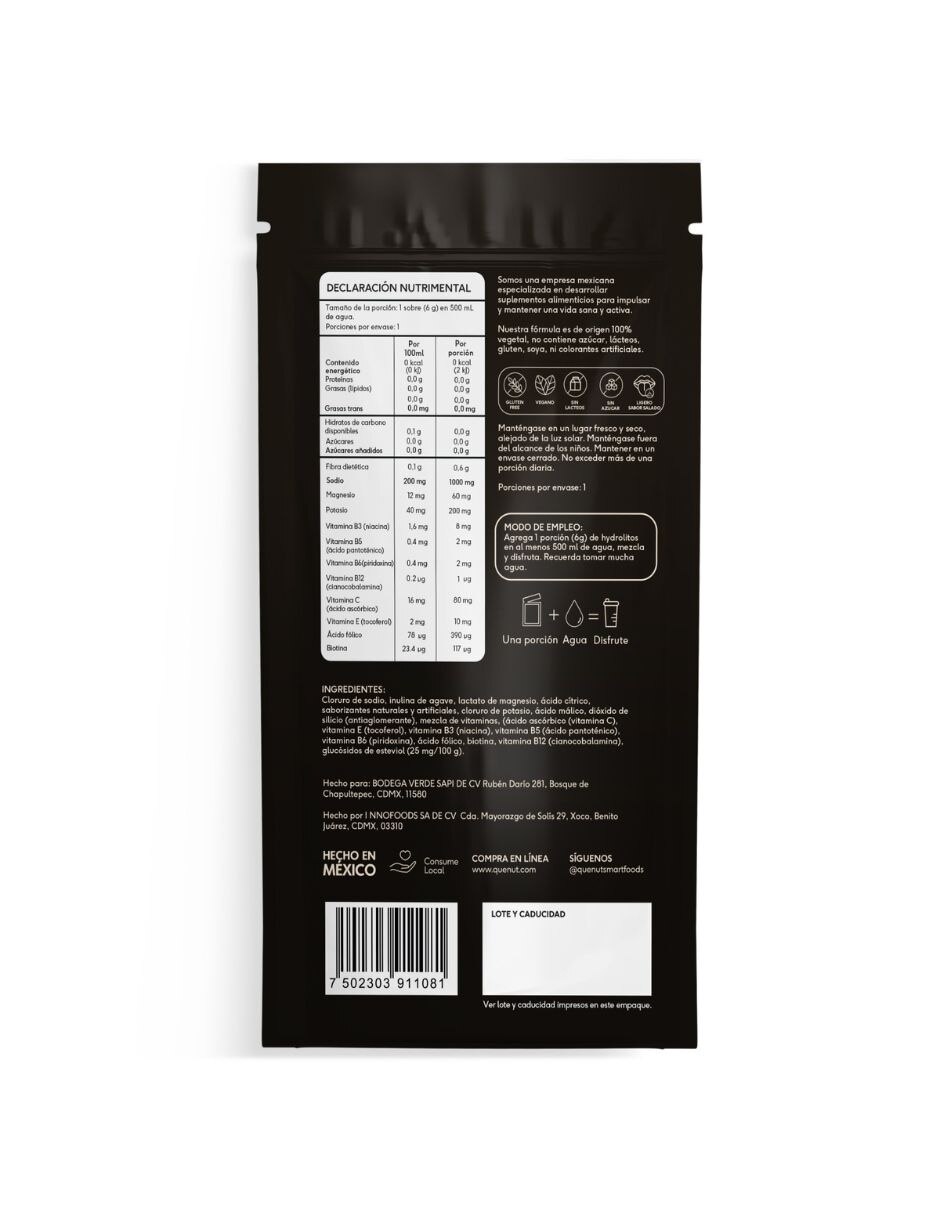 Hydrolitos sabor mango sobre de 6g con vitaminas y minerales de 30 piezas
