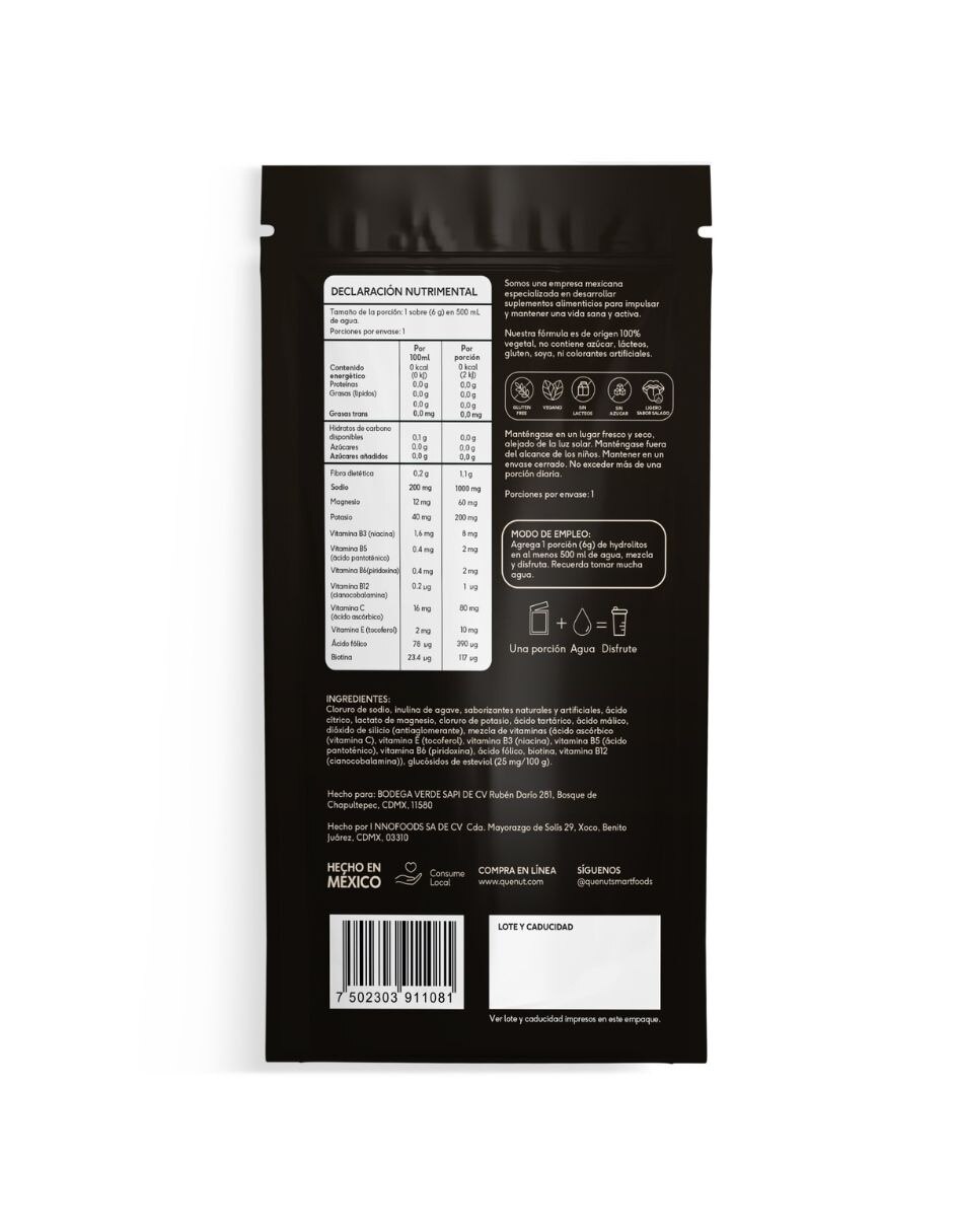 Hydrolitos sabor toronja sobre de 6g con vitaminas y minerales de 30 piezas