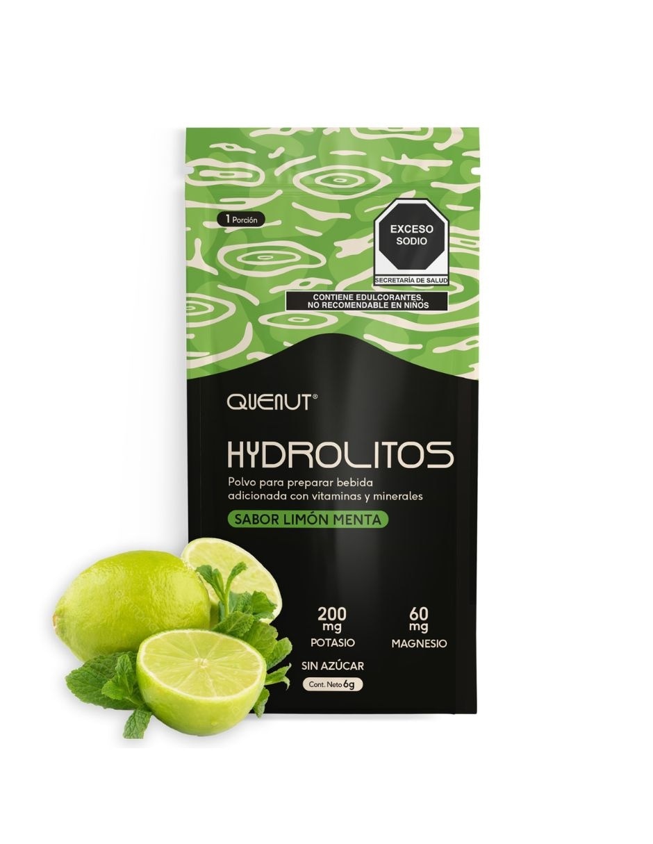 Hydrolitos sabor limón menta sobre de 6g con vitaminas y minerales de 30 piezas