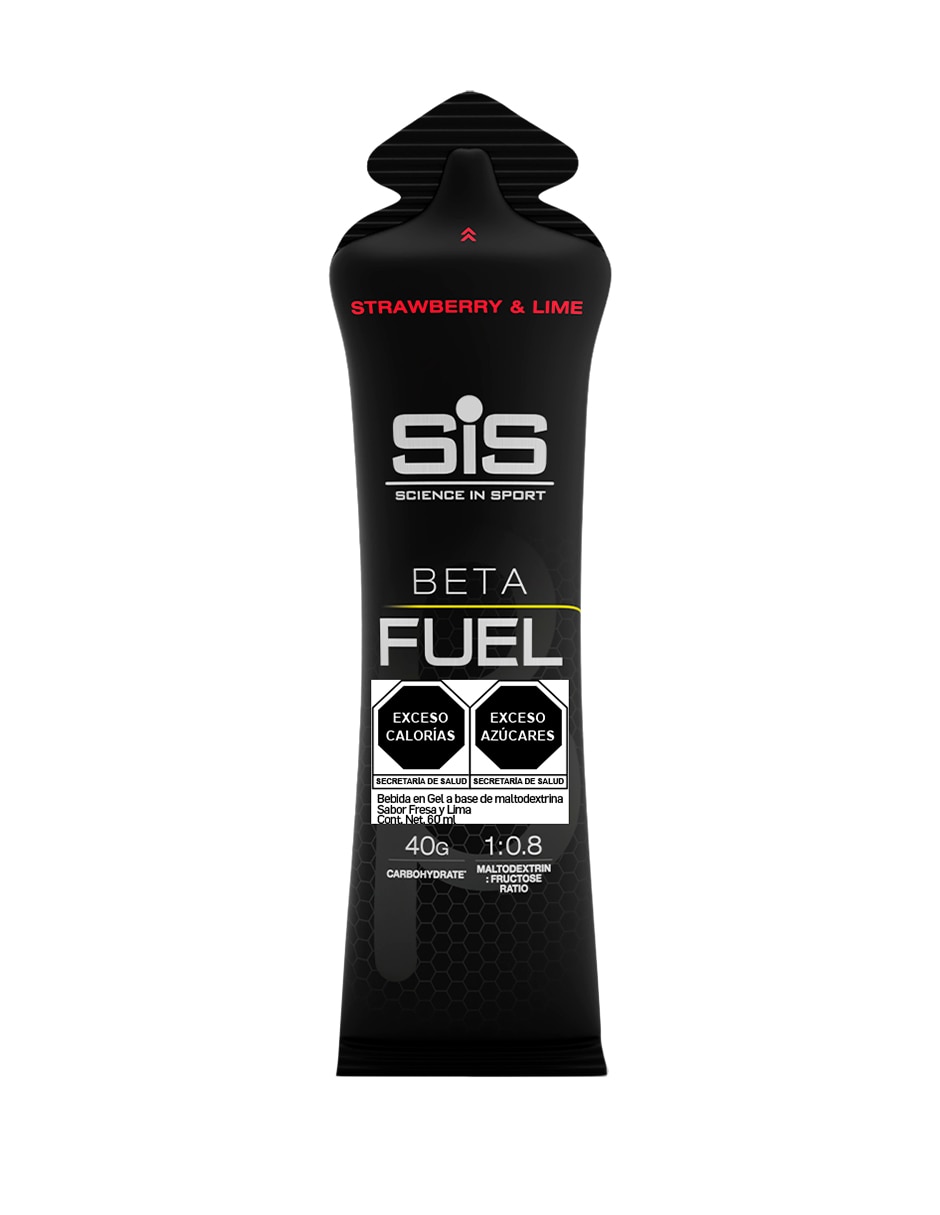 Gel energético sis gel beta fuel sabor fresa y lima con sin ingredientes activos sabor fresa y lima