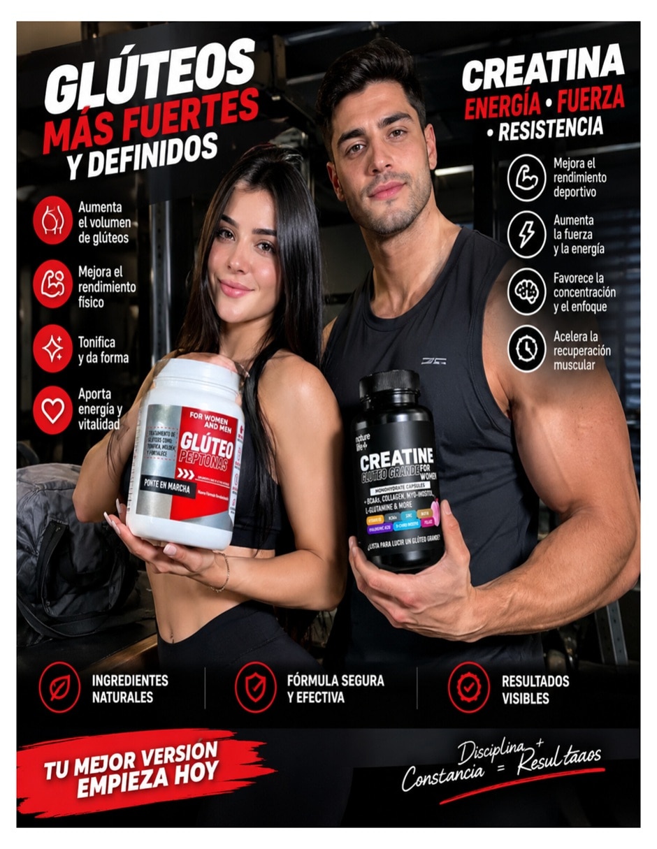 Proteina Peptonas + Creatina Glúteo grande con proteína whey y creatina Monohidratada sabor chocolate 6