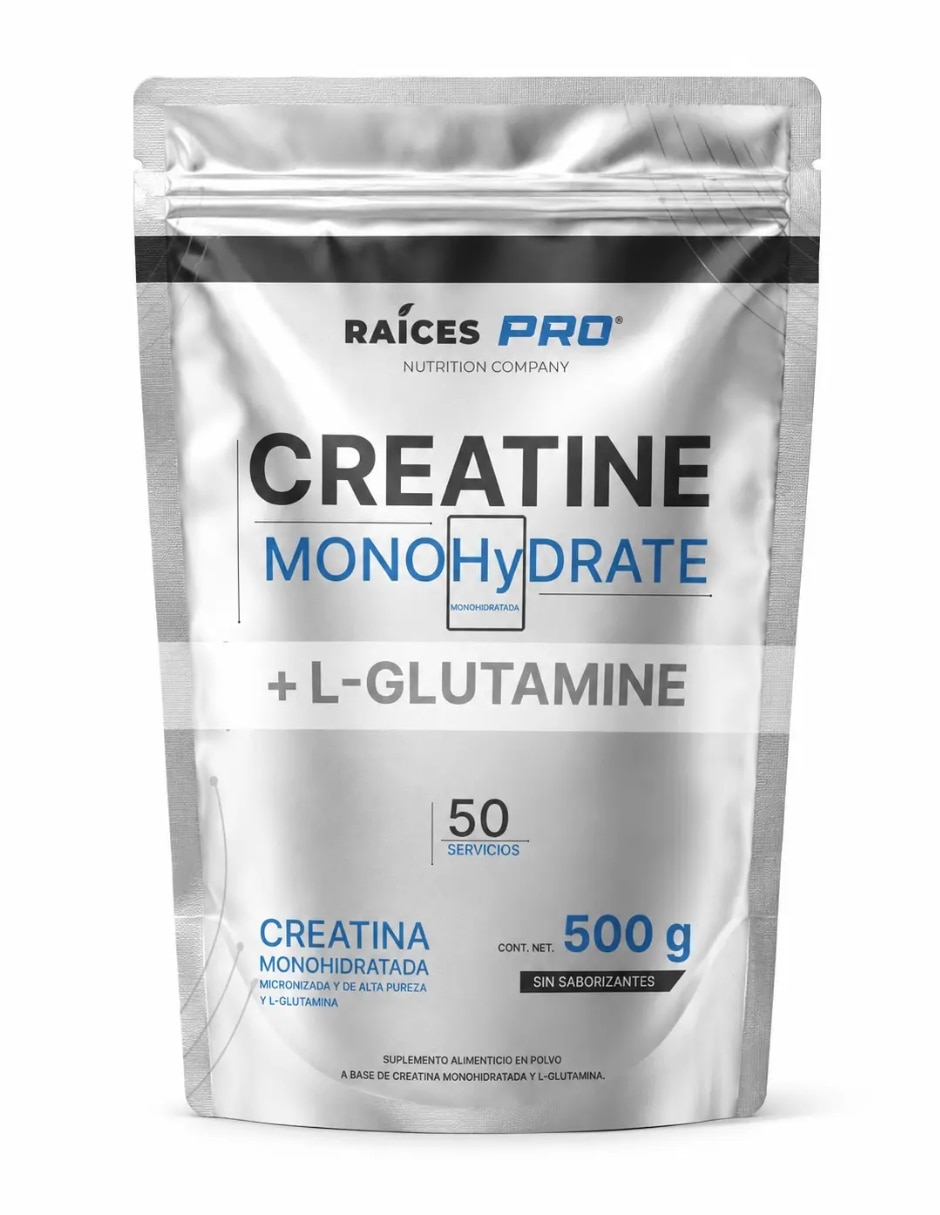 Creatina monohidratada + L-glutamine con creatina de 500 g