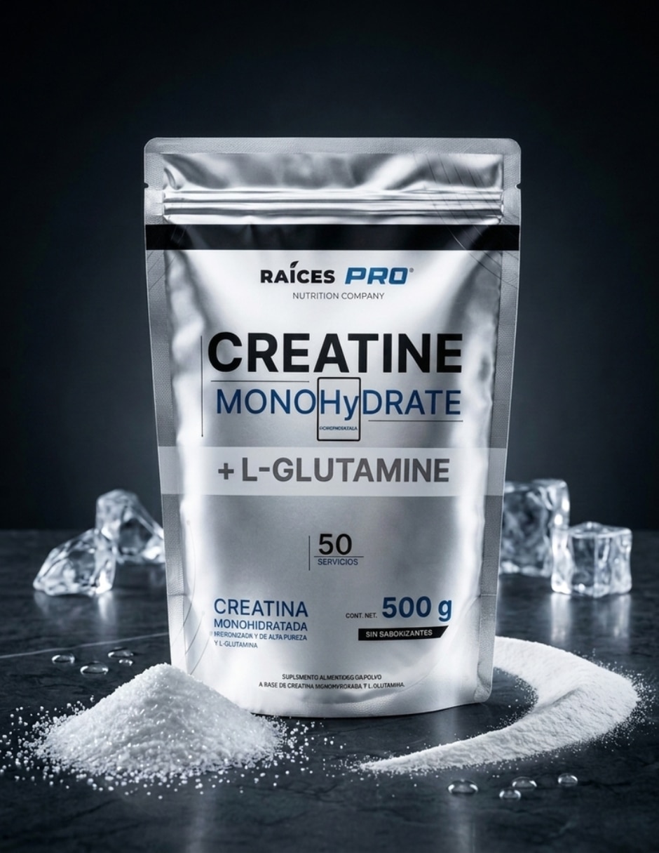 Creatina monohidratada + L-glutamine con creatina de 500 g