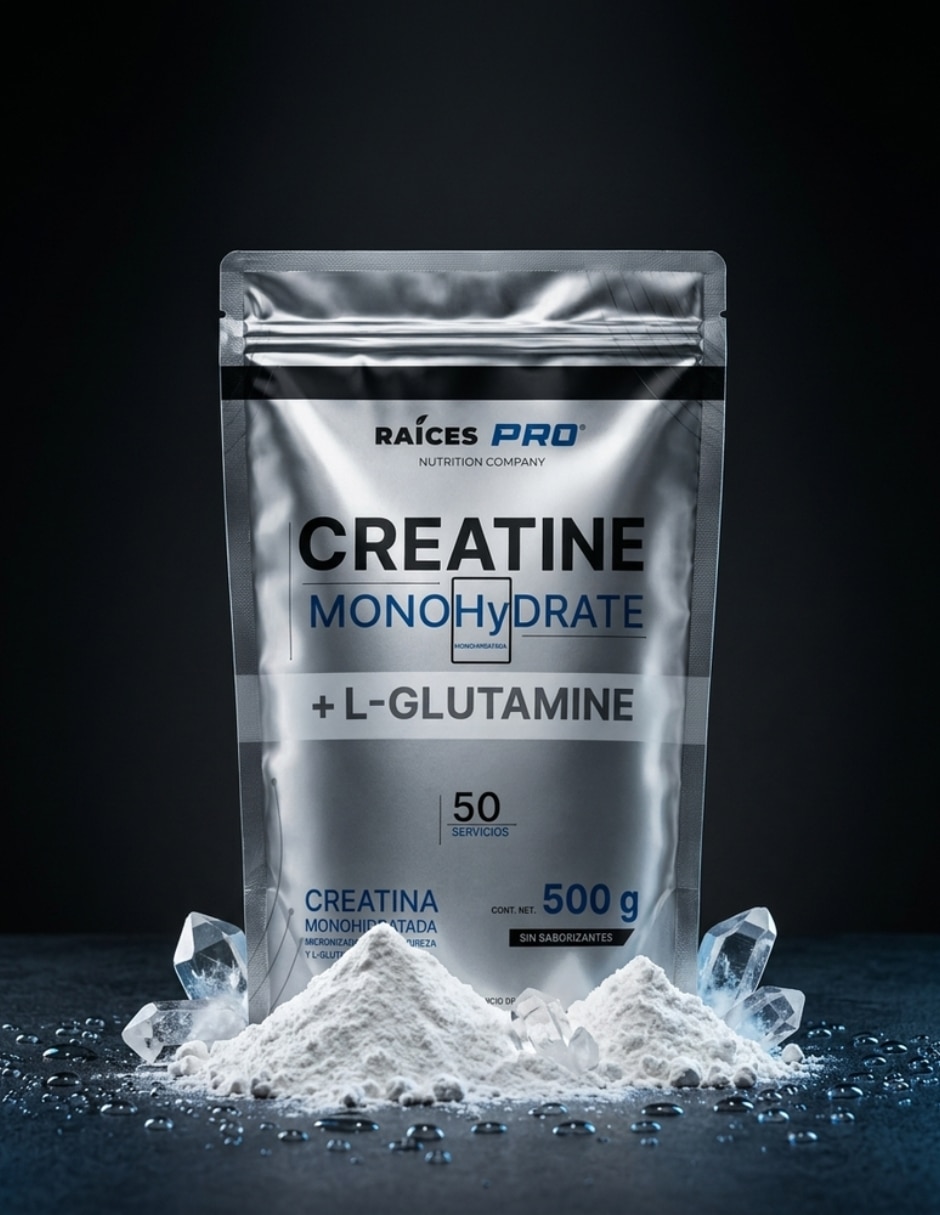 Creatina monohidratada + L-glutamine con creatina de 500 g