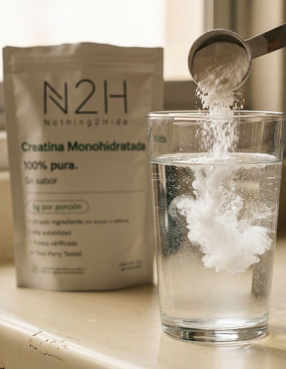 Creatina monohidratada n2h 100% pura sin sabor 300 g con creatina monohidratada