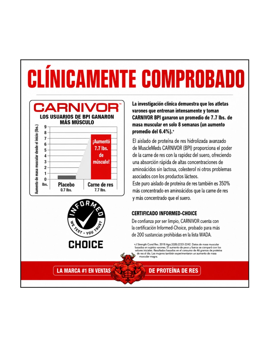 Proteina carnivor isolate 3.9 kg musclemeds con proteína sabor vainilla 2