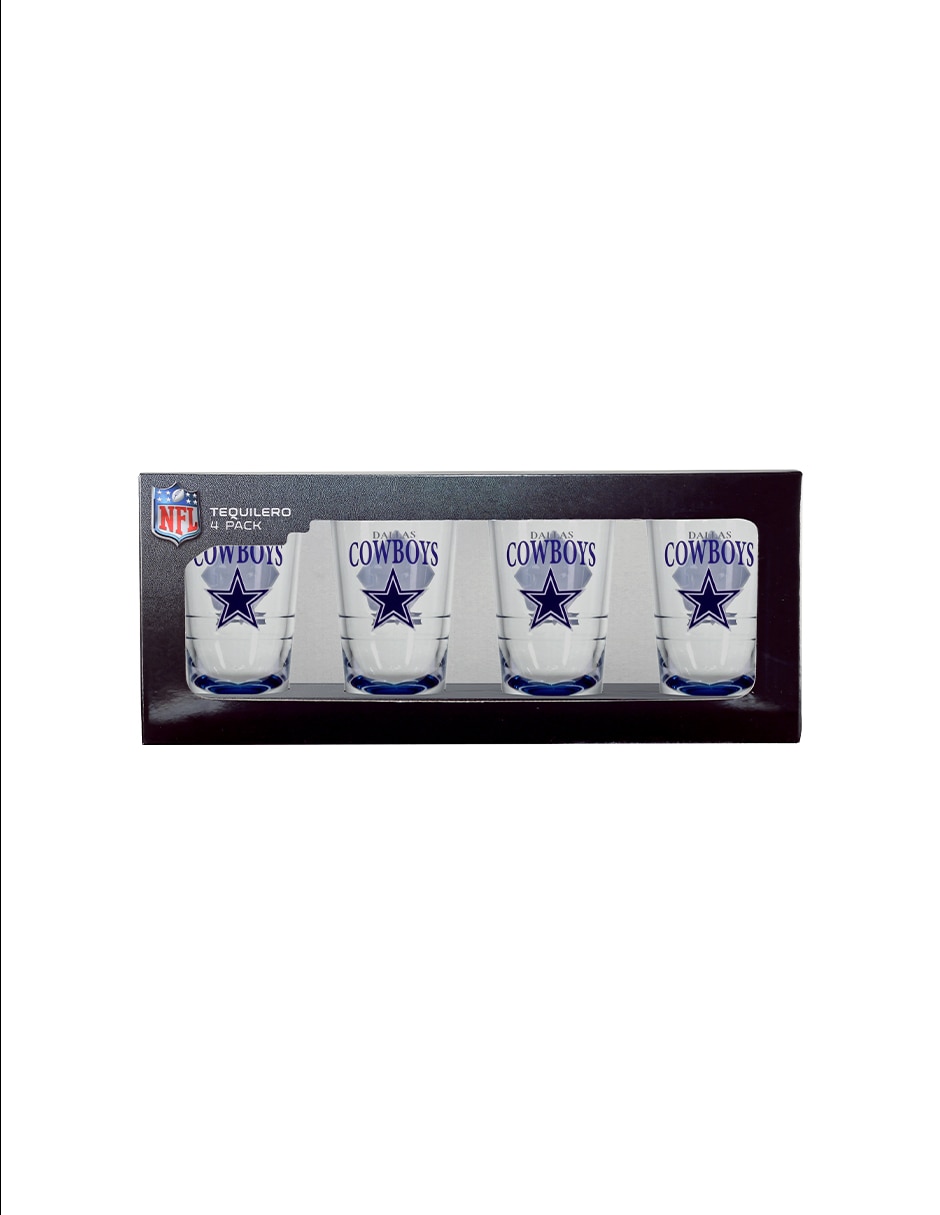 Vaso tequilero nfl 2026 de cristal con 4 piezas 3