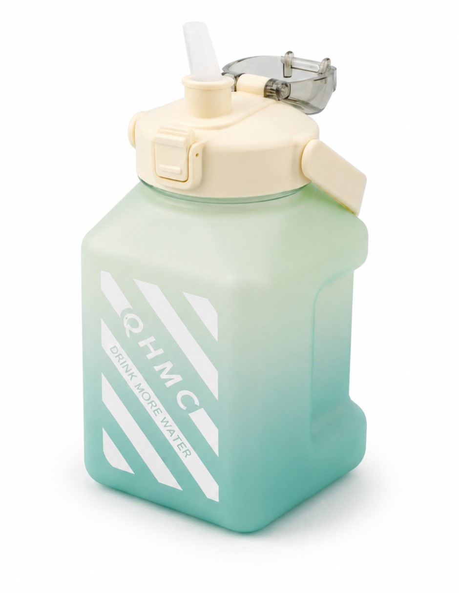 Botella con popote antiderrames con asa con tapa a prueba de derrame 1.5 l Botella con popote antiderrames con asa con tapa a prueba de derrame 1.5 l