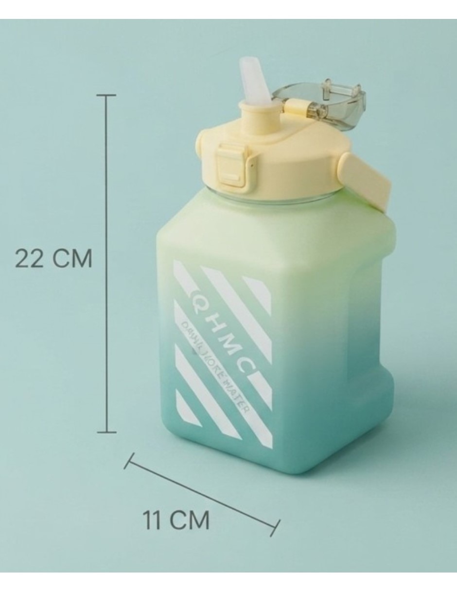 Botella con popote antiderrames con asa con tapa a prueba de derrame 1.5 l 5