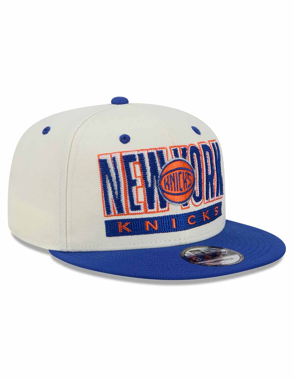 Gorra visera plana snapback para básquetbol Classic Wordmark New York Knicks para adulto 6
