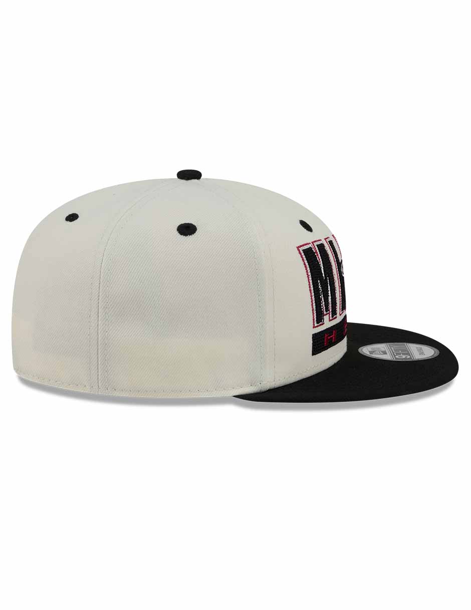 Gorra visera plana snapback para básquetbol Classic Wordmark Miami Heats para adulto 2