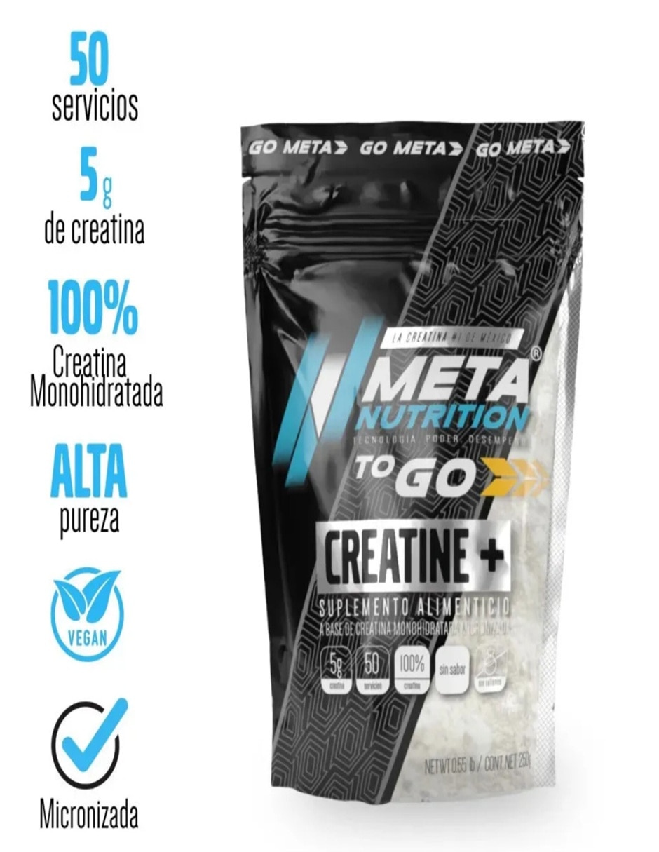 Set Creatina Monohidratada micronizada Meta Nutrition con vitaminas y aminoácidos