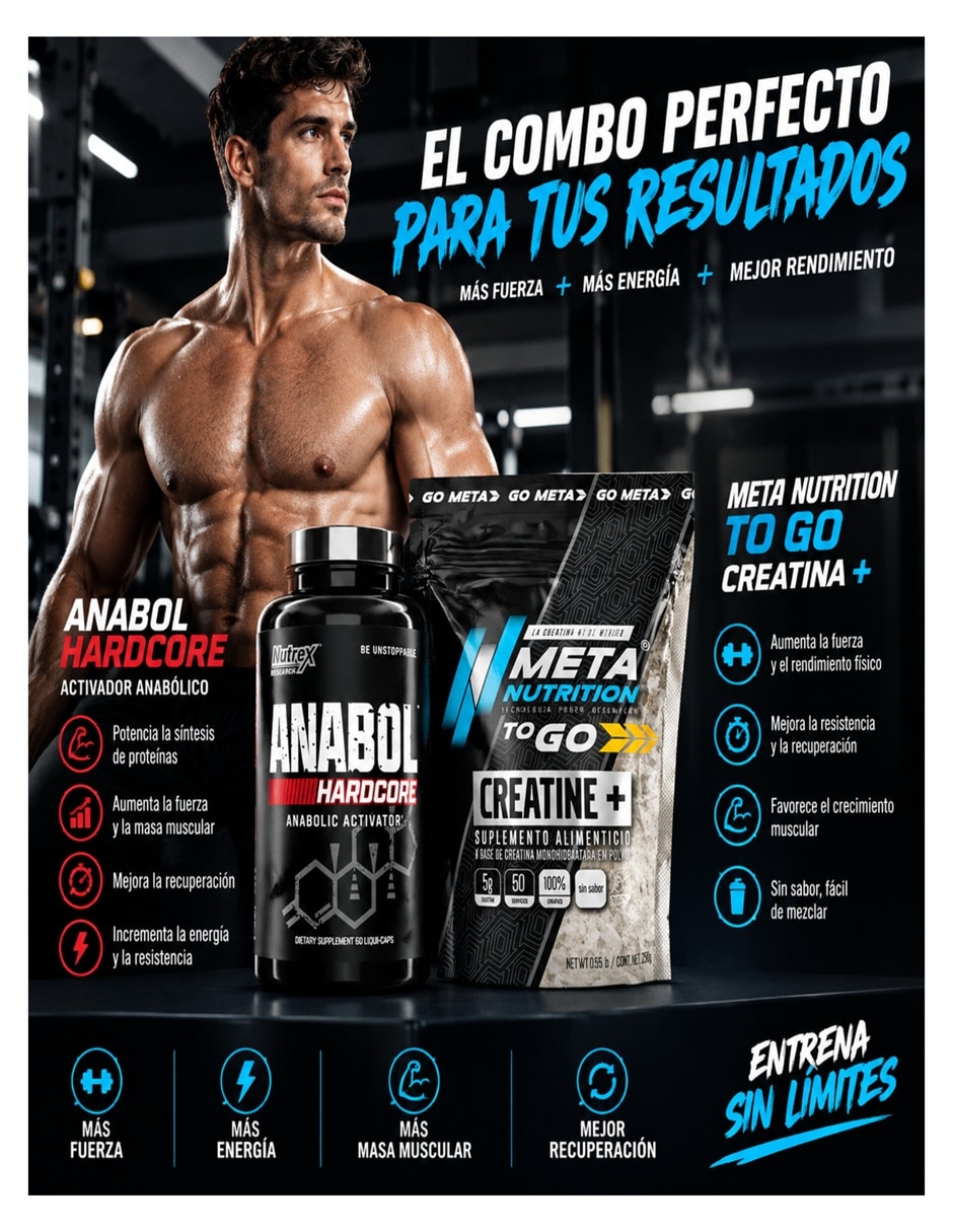 Set Creatina Monohidratada micronizada con vitaminas y aminoácidos