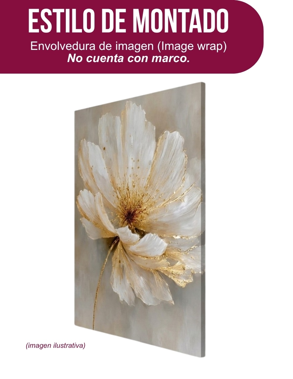 Cuadro decorativo impresión en tela amapola blanca 2