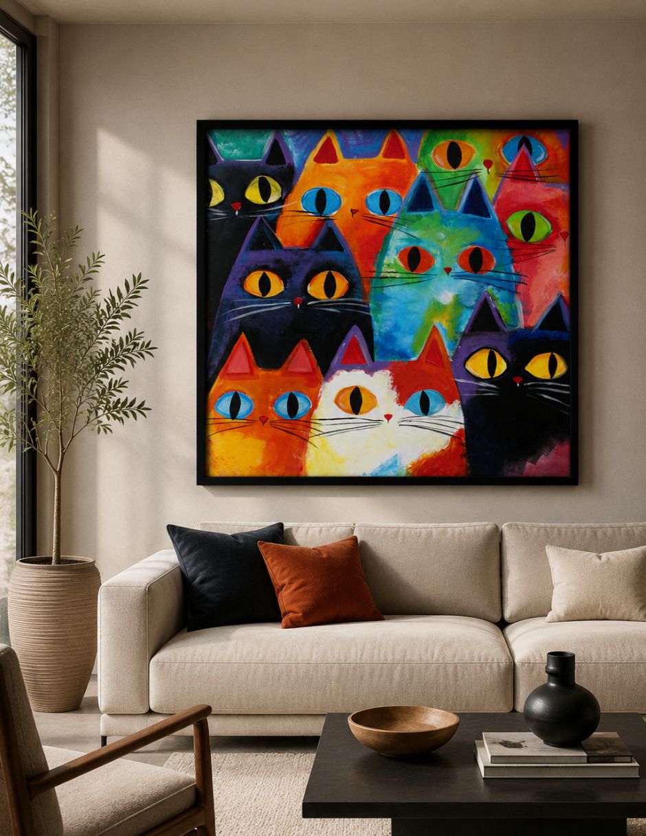 Cuadro decorativo mirada felina