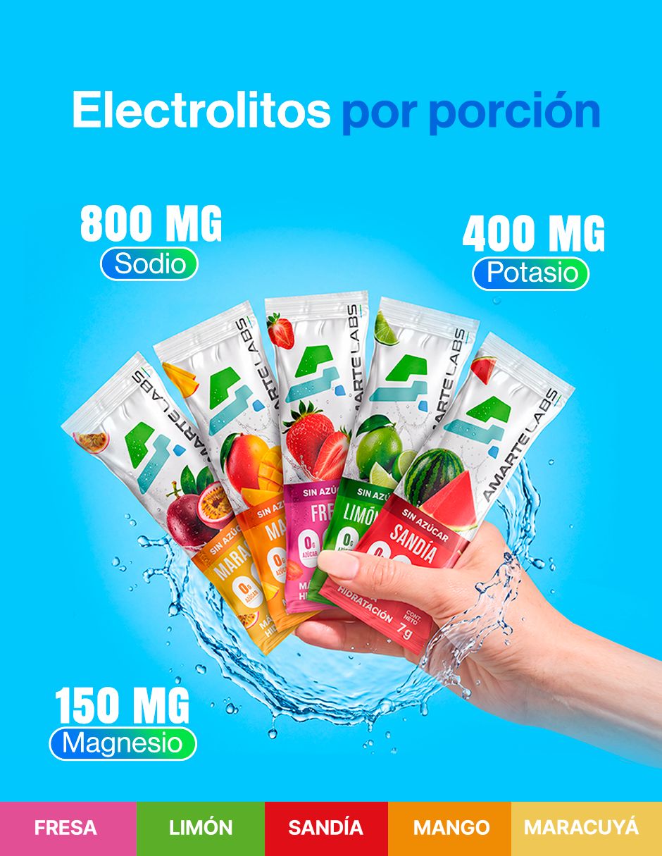 Electrolitos sin azúcar sabor frutal de 210 g