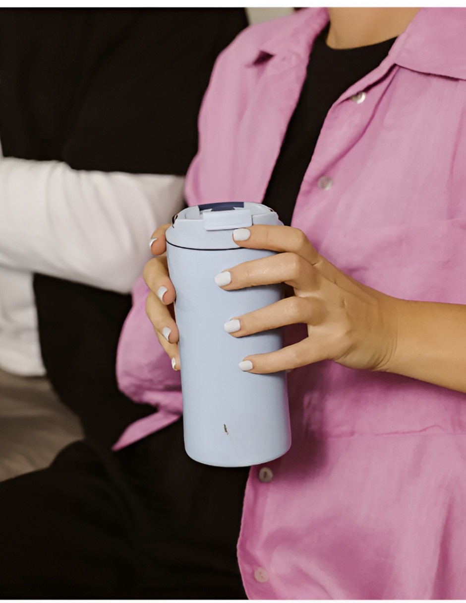 Vaso térmico de acero inoxidable con tapa a presión