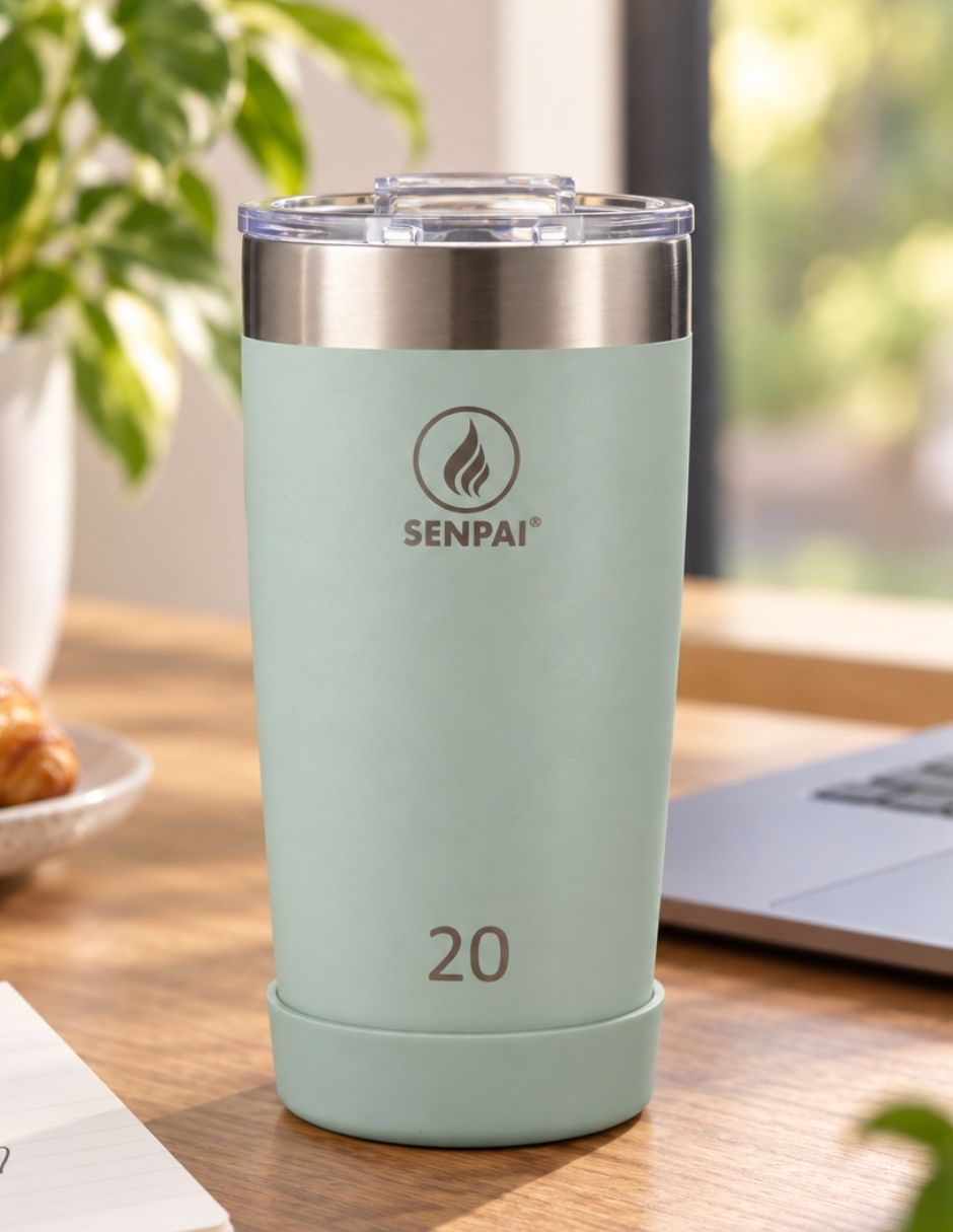 Taza térmica de acero inoxidable na con tapa flip top