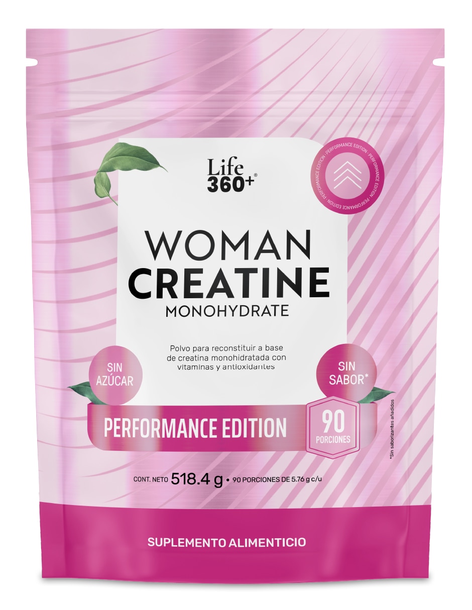 LIFE 360+ Creatina para Mujer 518.4 g | 90 Porciones | En Polvo con Creatina sabor No saborizado de LIFE 360+ Creatina para Mujer 518.4 g | 90 Porciones | En Polvo con Creatina sabor No saborizado de