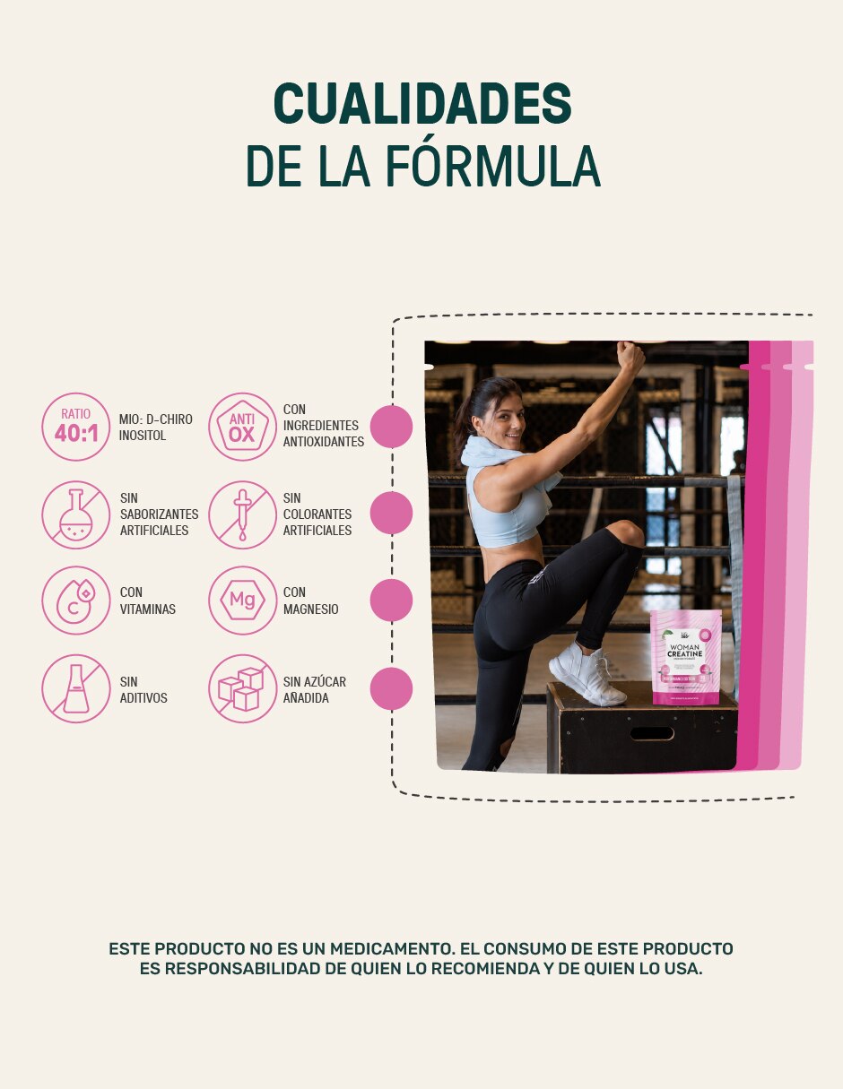 LIFE 360+ Creatina para Mujer 518.4 g | 90 Porciones | En Polvo con Creatina sabor No saborizado de 6