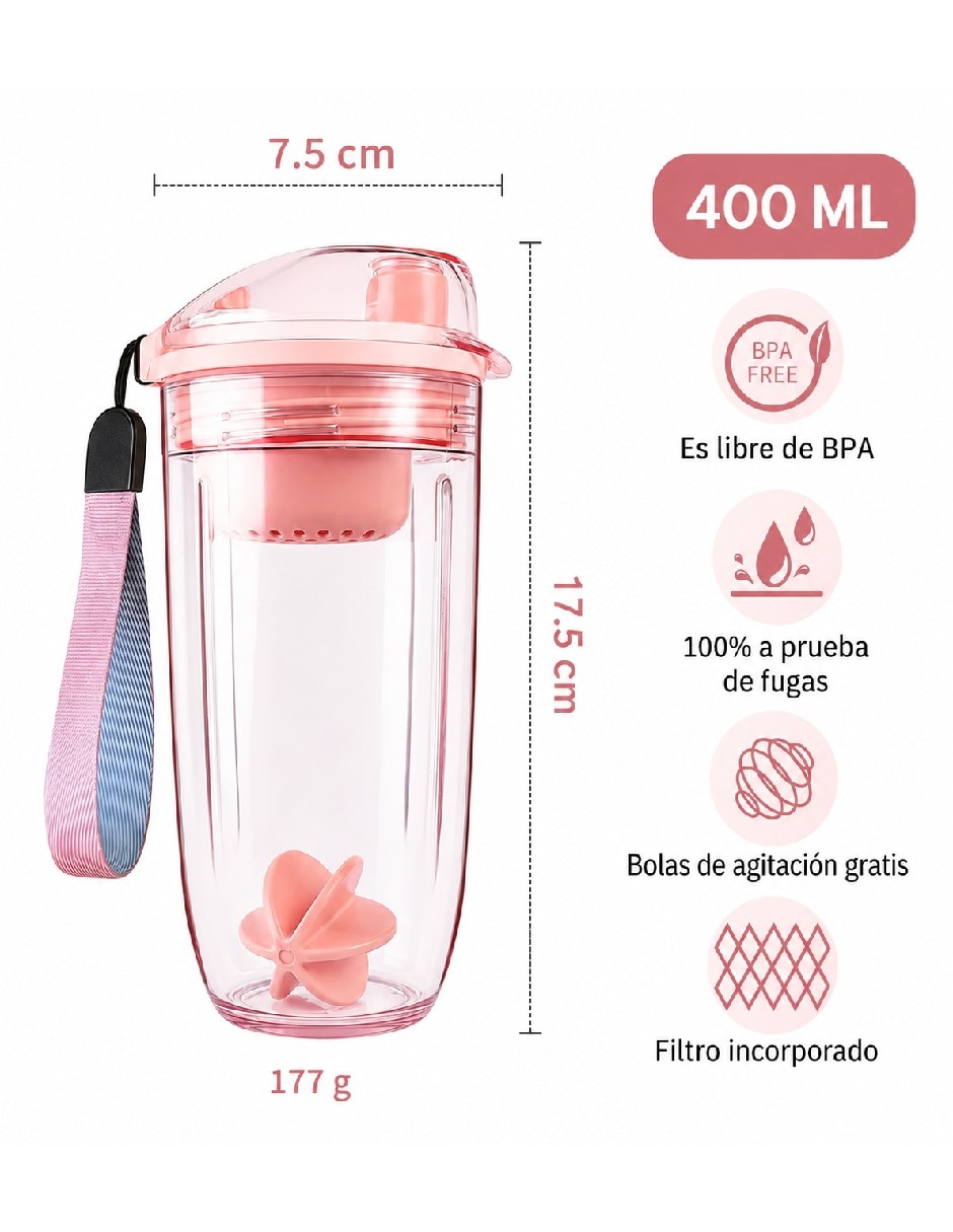 Vaso shaker de plástico con tapa rosca 5