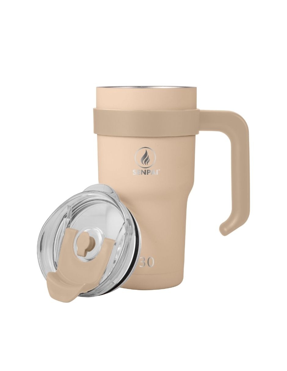 Taza térmica de acero inoxidable na con tapa flip top 2