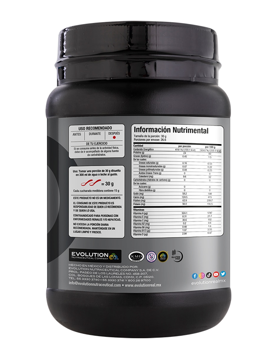 Proteina Evolution WP100 sabor Fresa 800 gr 3