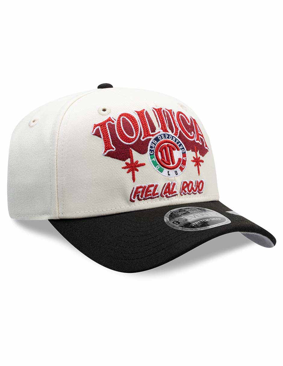 Gorra visera curva snapback para fútbol lmx wordmark rotulos club deportivo toluca unisex 3