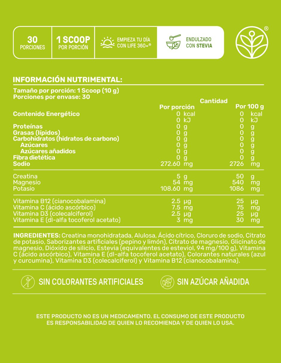 Creatine Electrolytes sabor Pepino y limón de 6