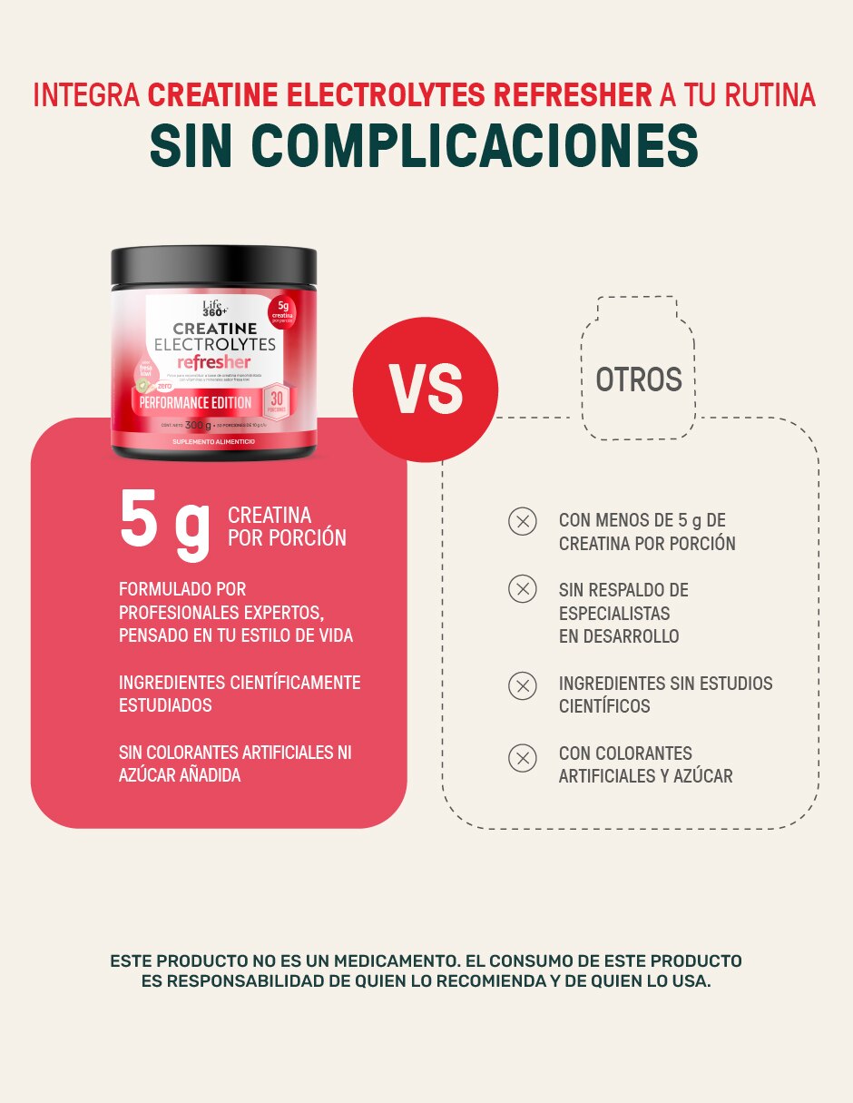 Creatine Electrolytes con creatina sabor fresa y kiwi de 300 g 5