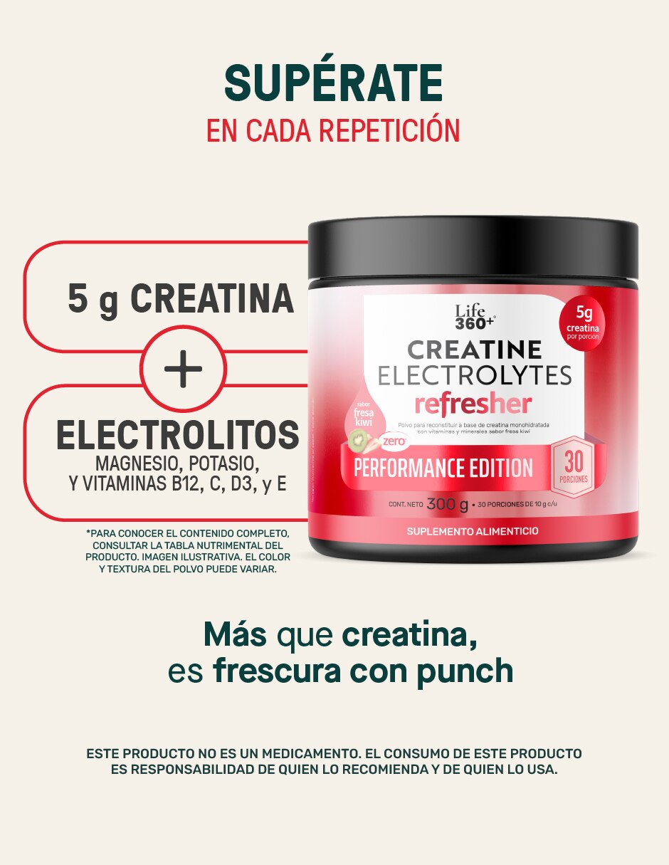 Creatine Electrolytes con creatina sabor fresa y kiwi de 300 g 4