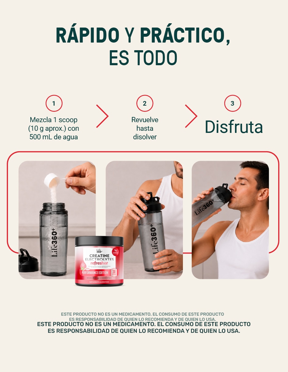 Creatine Electrolytes con creatina sabor fresa y kiwi de 300 g 2