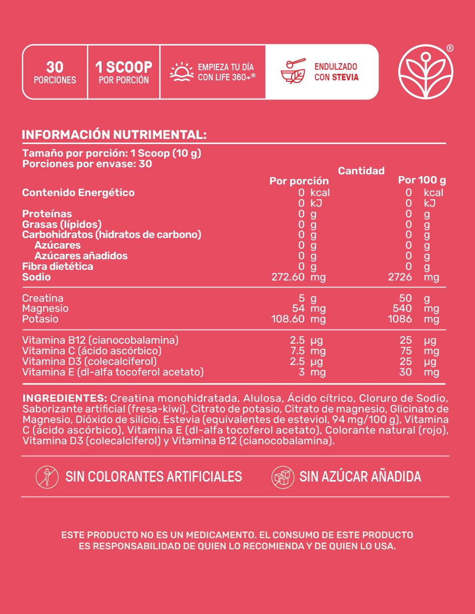 Creatine Electrolytes con creatina sabor fresa y kiwi de 300 g 8
