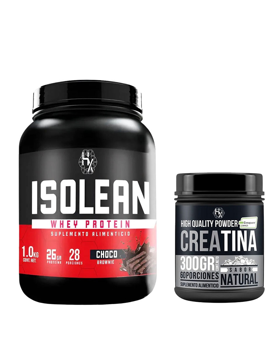 Kit Proteína Whey 1 kg + Creatina Monohidratada 300 g Choco Brownie con Proteína vegetal sabor Chocolate de 1 kg