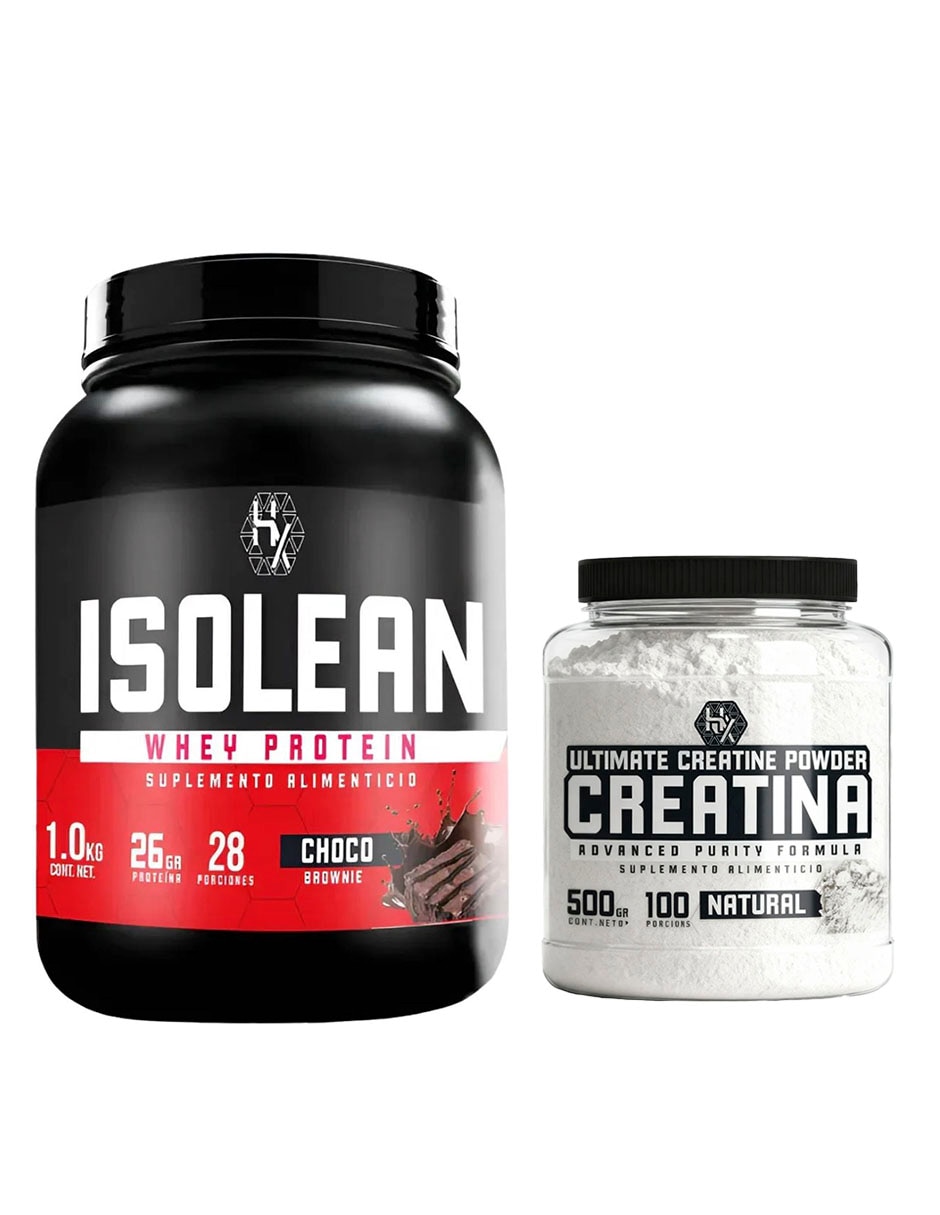 Kit Proteína whey 1 kg + creatina monohidratada choco Brownie con proteína vegetal sabor Chocolate