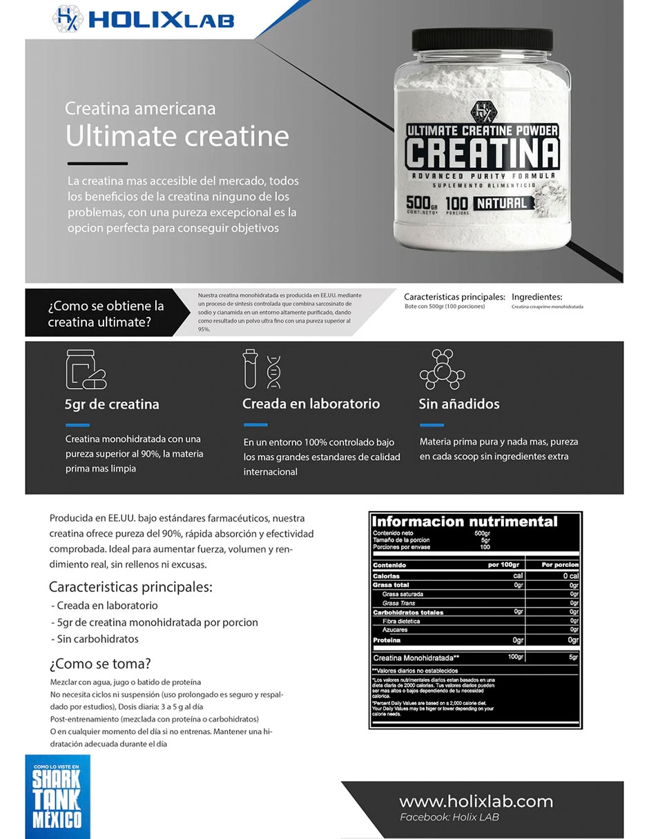 Kit Heragen whey proteina 1 kg + creatina monohidratada con proteín vegetal sabor Vainilla 9