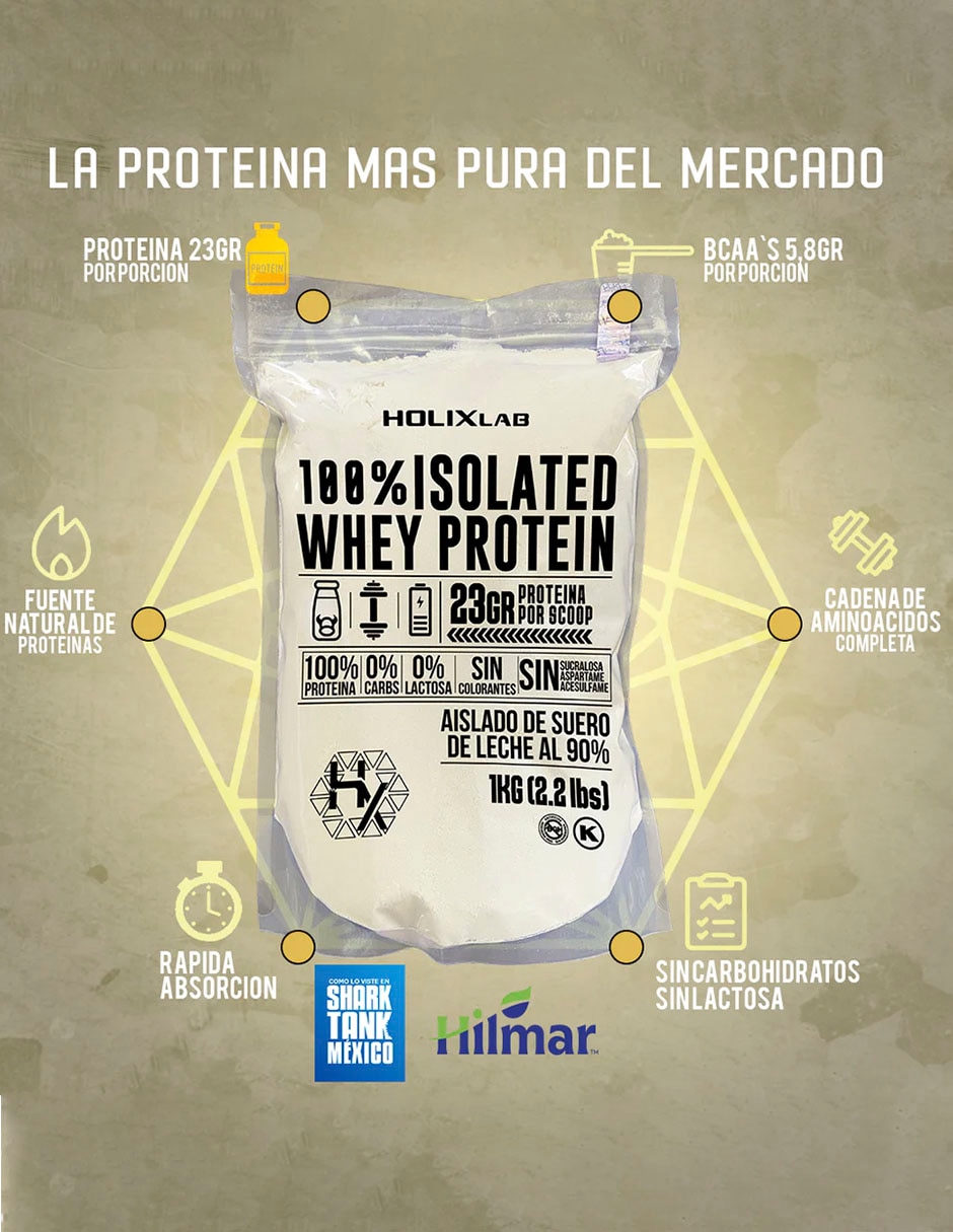Kit Holix Lab proteína Isolate whey protein 1 kg + creatina monohidratada sabor natural con proteína vegetal 4