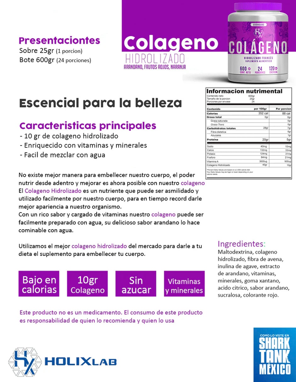 Kit Heragen whey protein 1 kg + Creatina + colágeno Holix Lab con proteína vegetal sabor Vainilla